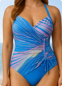 Printed Sexy Backless Drawstring Tankini Beach Swimsuit - KaleaBoutique.com