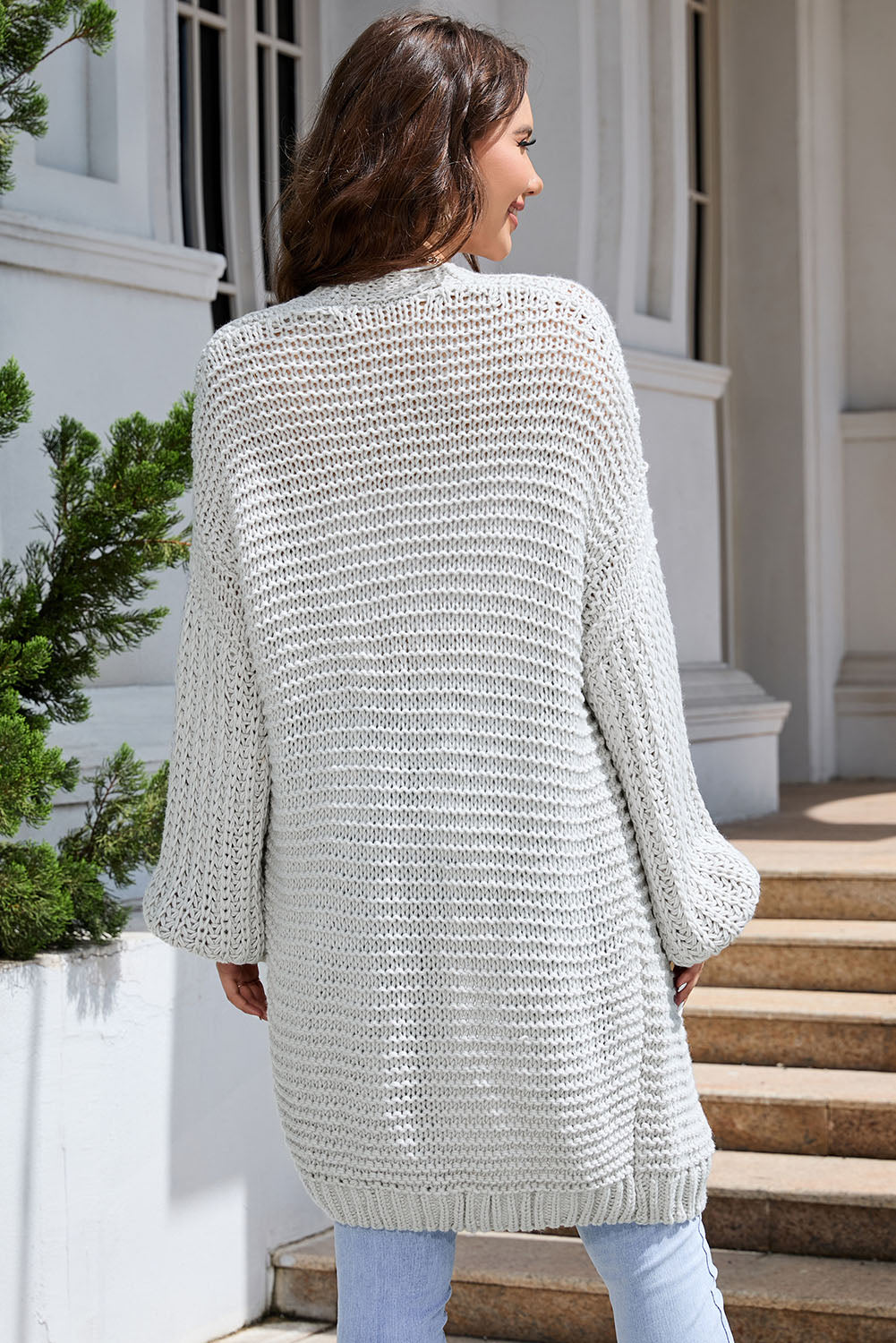 KaleaBoutique Stylish Chunky Oversize Knit Drop Shoulder Puff Sleeve Cardigan - KaleaBoutique.com