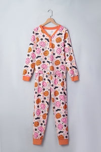 KaleaBoutique Stylish Halloween Pumpkin Print Long Sleeve Home Wear Lounge Set - KaleaBoutique.com