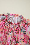 KaleaBoutique Floral Print Ruffled Stitch Buttoned Loose Fit Shirt - KaleaBoutique.com