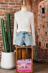 KaleaBoutique Comfortable Long Sleeve Sheer Mesh Lace Top - KaleaBoutique.com
