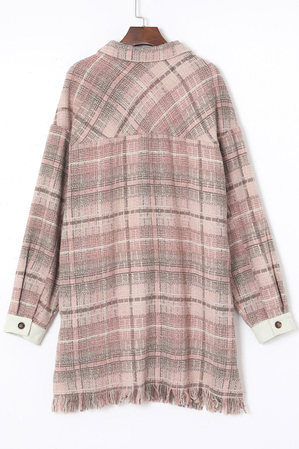 KaleaBoutique Plus Size Macrame Plaid Coat - KaleaBoutique.com