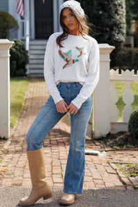 Drop Shoulder Round Neck Long Sleeve Pullover Sweater - KaleaBoutique.com