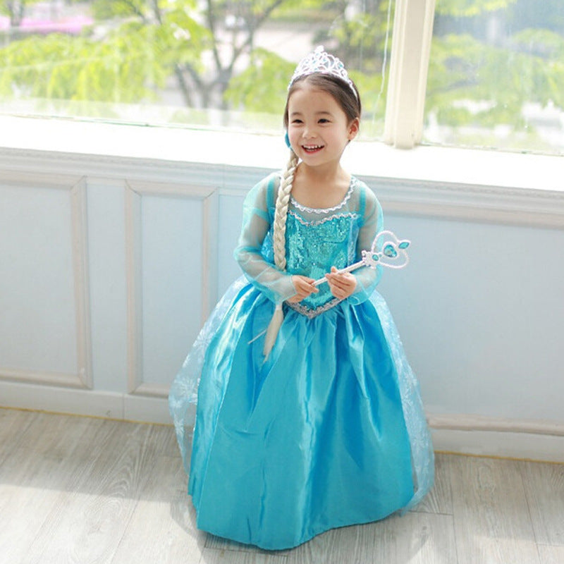 Princess Dress Inserted Beads Bright Silk Performance Dress - KaleaBoutique.com