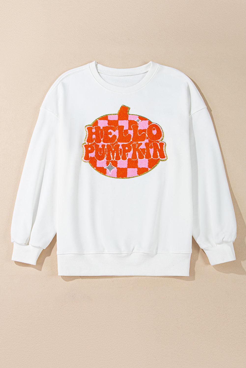 KaleaBoutique Stylish Terry Halloween Pumpkin Patched Pattern Pullover Sweatshirt - KaleaBoutique.com