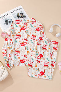 KaleaBoutique Comfortable Christmas Pattern Long Sleeve Shirt and Pants Pajama Set - KaleaBoutique.com