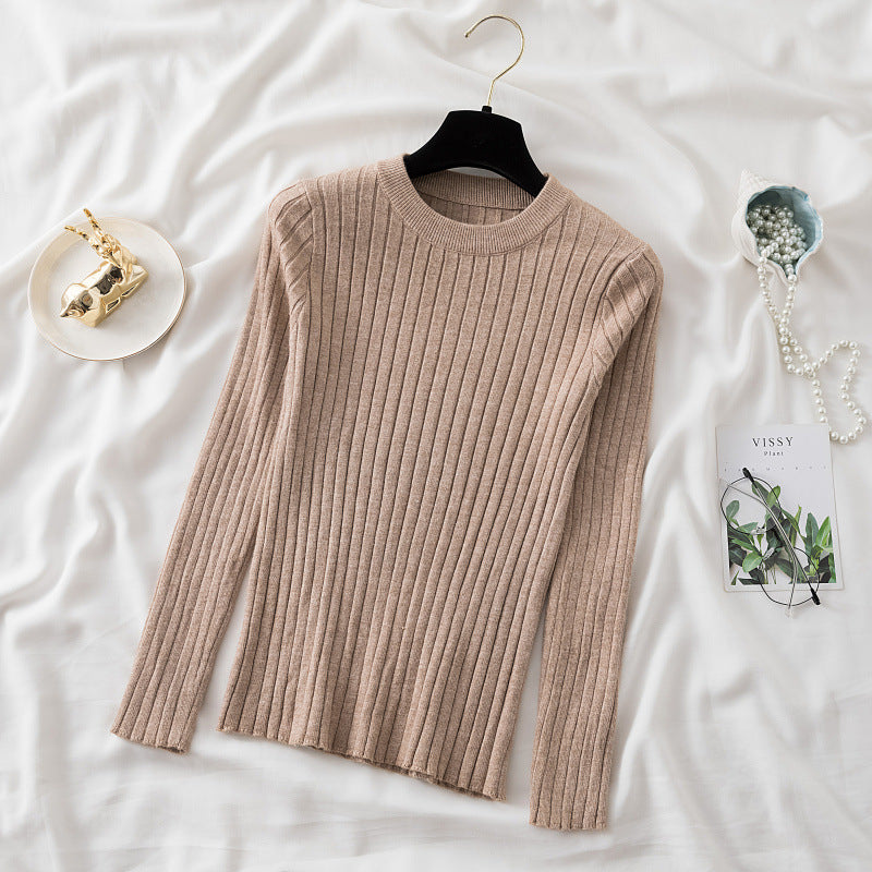 Women's Ribbed Crewneck Long-Sleeve Pullover Sweater - KaleaBoutique.com