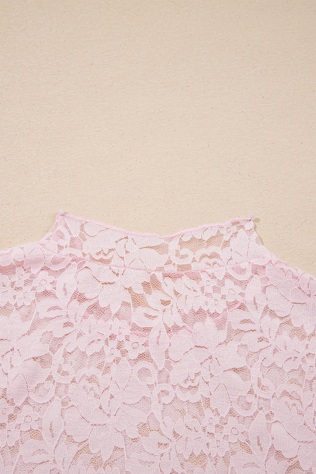 KaleaBoutique Stylish Floral Lace Long Sleeve Stand Neck Pullover Top - KaleaBoutique.com