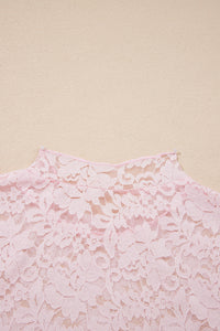 KaleaBoutique Stylish Floral Lace Long Sleeve Stand Neck Pullover Top - KaleaBoutique.com