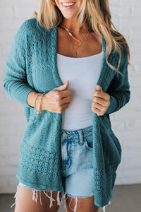 KaleaBoutique Stylish Mix Pattern Hollowed Knit Open Front Cardigan - KaleaBoutique.com