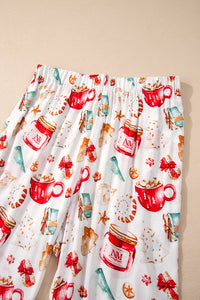 KaleaBoutique Comfortable Christmas Pattern Long Sleeve Shirt and Pants Pajama Set