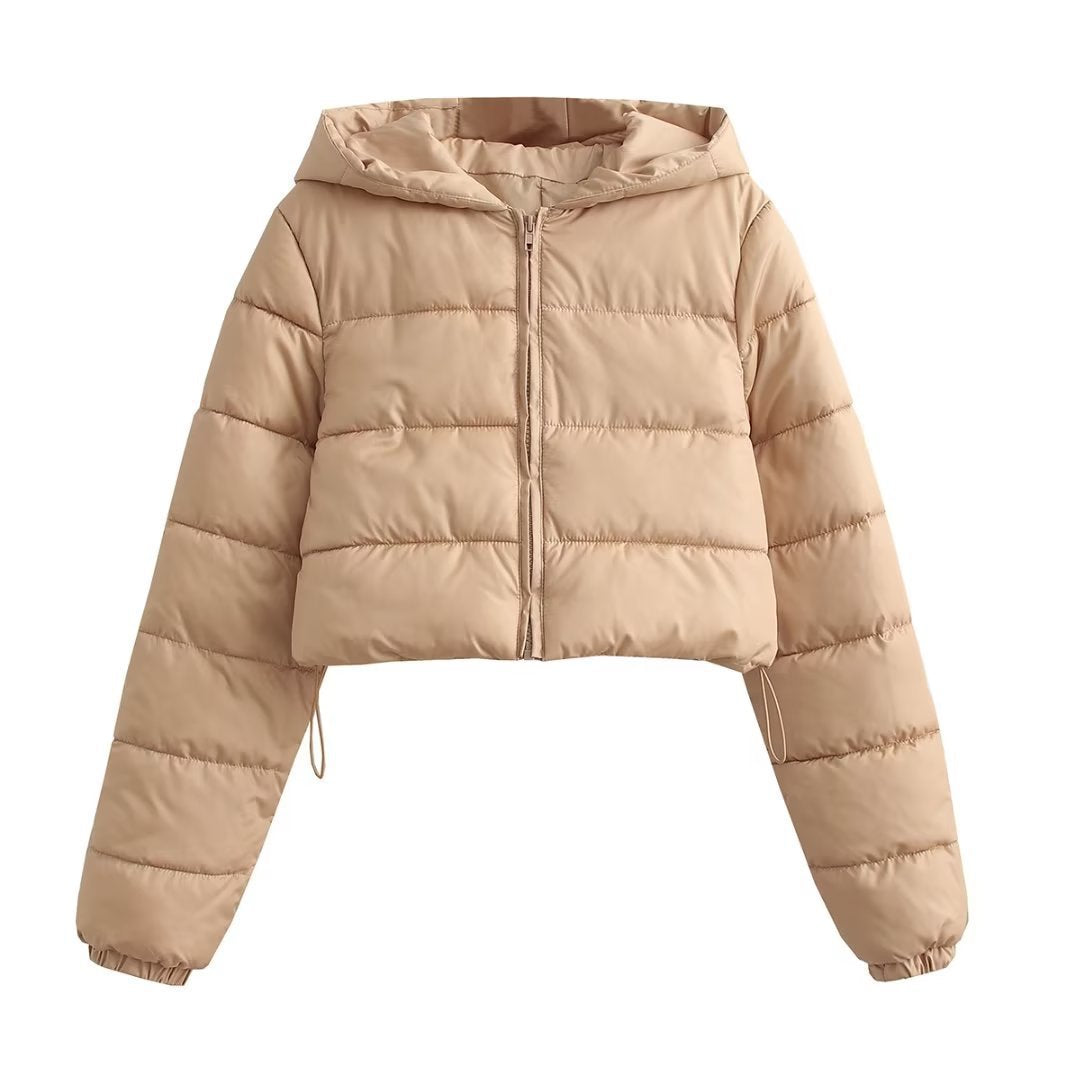 Women’s Short Hooded Loose-Fit Puffer Jacket - KaleaBoutique.com