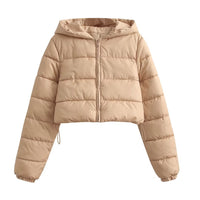 Women’s Short Hooded Loose-Fit Puffer Jacket - KaleaBoutique.com