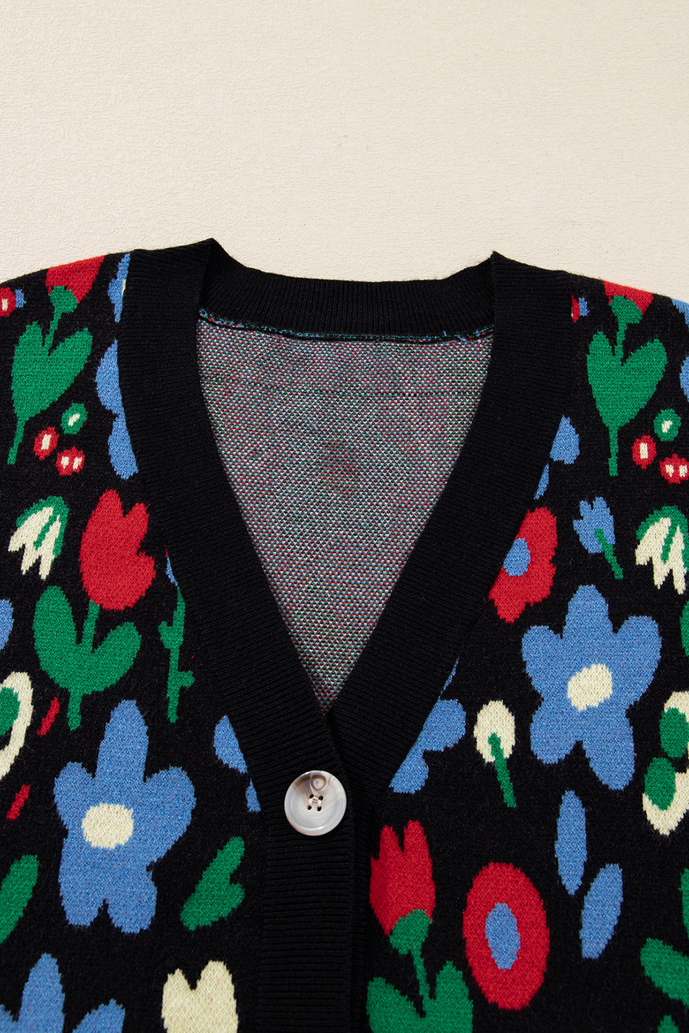 KaleaBoutique Stylish Floral Print V Neck Buttoned Short Cardigan Sweater - KaleaBoutique.com