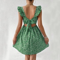 Women's Square-Neck Ruffle-Strap A-Line Mini Dress - KaleaBoutique.com