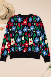 KaleaBoutique Stylish Floral Print V Neck Buttoned Short Cardigan Sweater - KaleaBoutique.com
