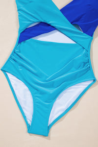 KaleaBoutique Beautiful Crossover Colorblock Cutout One Piece Swimsuit - KaleaBoutique.com