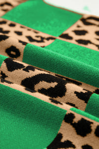 KaleaBoutique Stylish Leopard Checkerboard Short Sleeve Knit Sweater - KaleaBoutique.com
