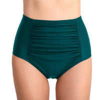 Women's High-Waist Ruched-Front Swim Briefs - KaleaBoutique.com