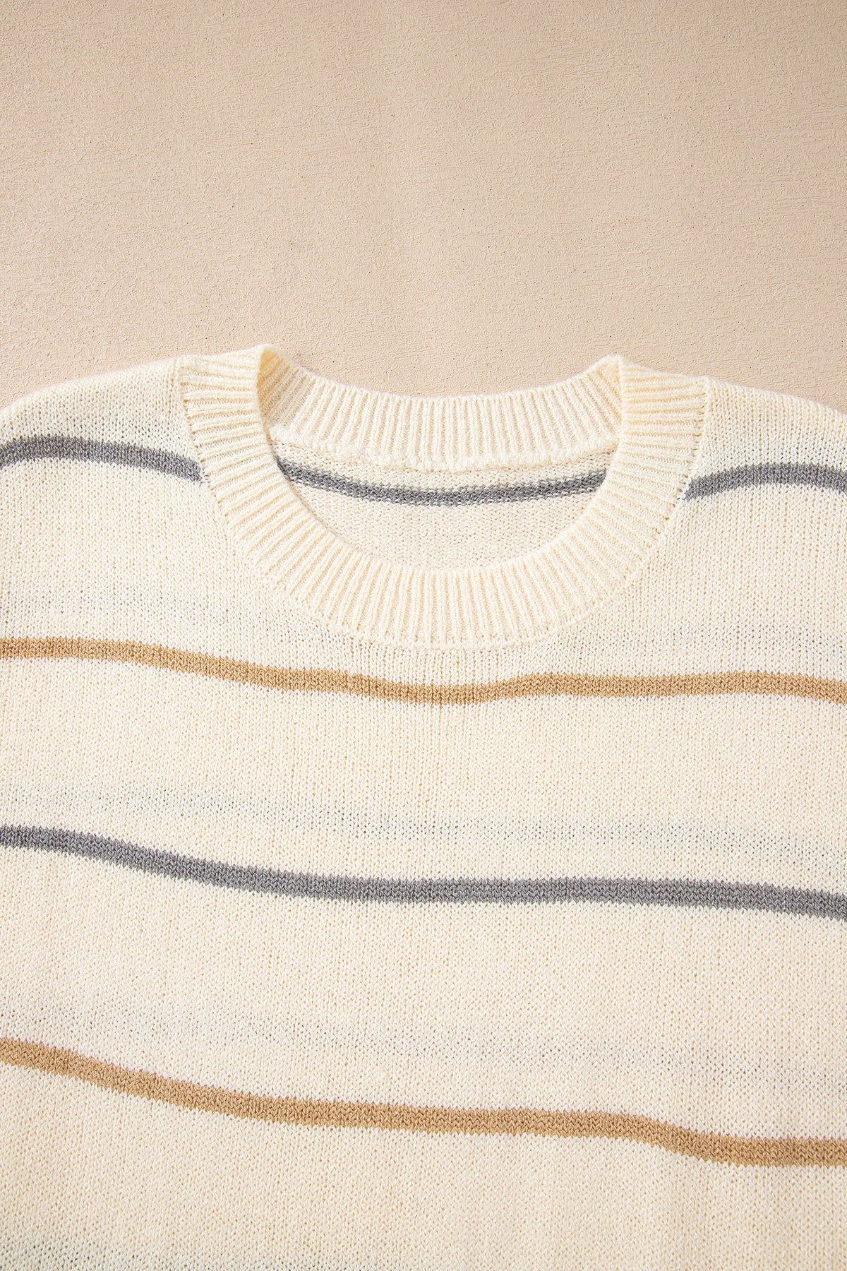 KaleaBoutique Comfortable Striped Print Drop Shoulder Shift Sweater Mini Dress - KaleaBoutique.com