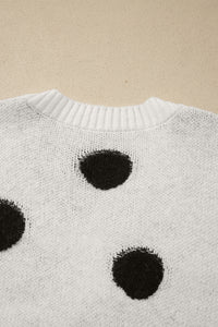 KaleaBoutique Stylish Polka Dot Button Front Oversized V Neck Cardigan - KaleaBoutique.com