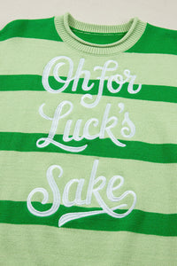 KaleaBoutique Comfortable Oh for Lucks Sake St Patricks Day Short Sleeve Sweater - KaleaBoutique.com