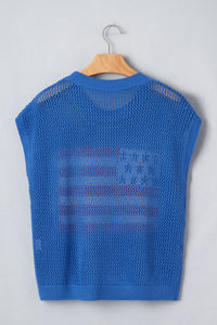 KaleaBoutique Comfortable Flag Graphic Short Sleeve Sweater Top - KaleaBoutique.com