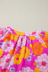 KaleaBoutique Floral Print Flounce Sleeve Notched Neck Blouse - KaleaBoutique.com