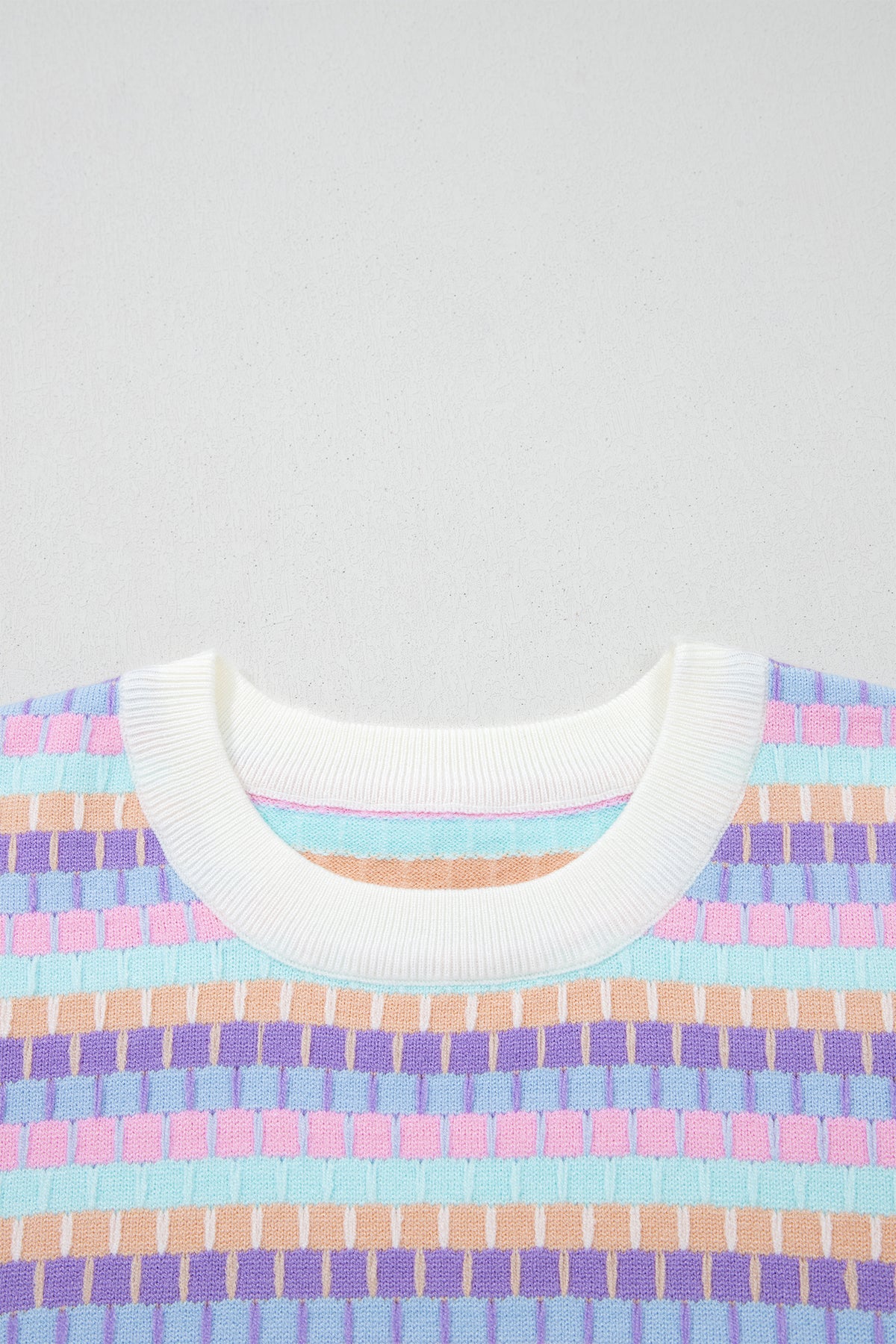 KaleaBoutique Comfortable Abstract Striped Knit Short Sleeve Sweater - KaleaBoutique.com