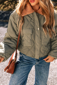 KaleaBoutique Teddy Collar Flap Pockets Quilted Puffer Jacket - KaleaBoutique.com