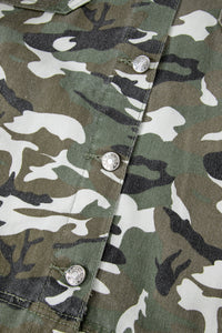 KaleaBoutique Stylish Camo Chest Pockets Loose Jean Jacket - KaleaBoutique.com