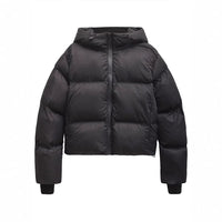 Women’s Black Hooded Jacket with Zipper Pockets - KaleaBoutique.com