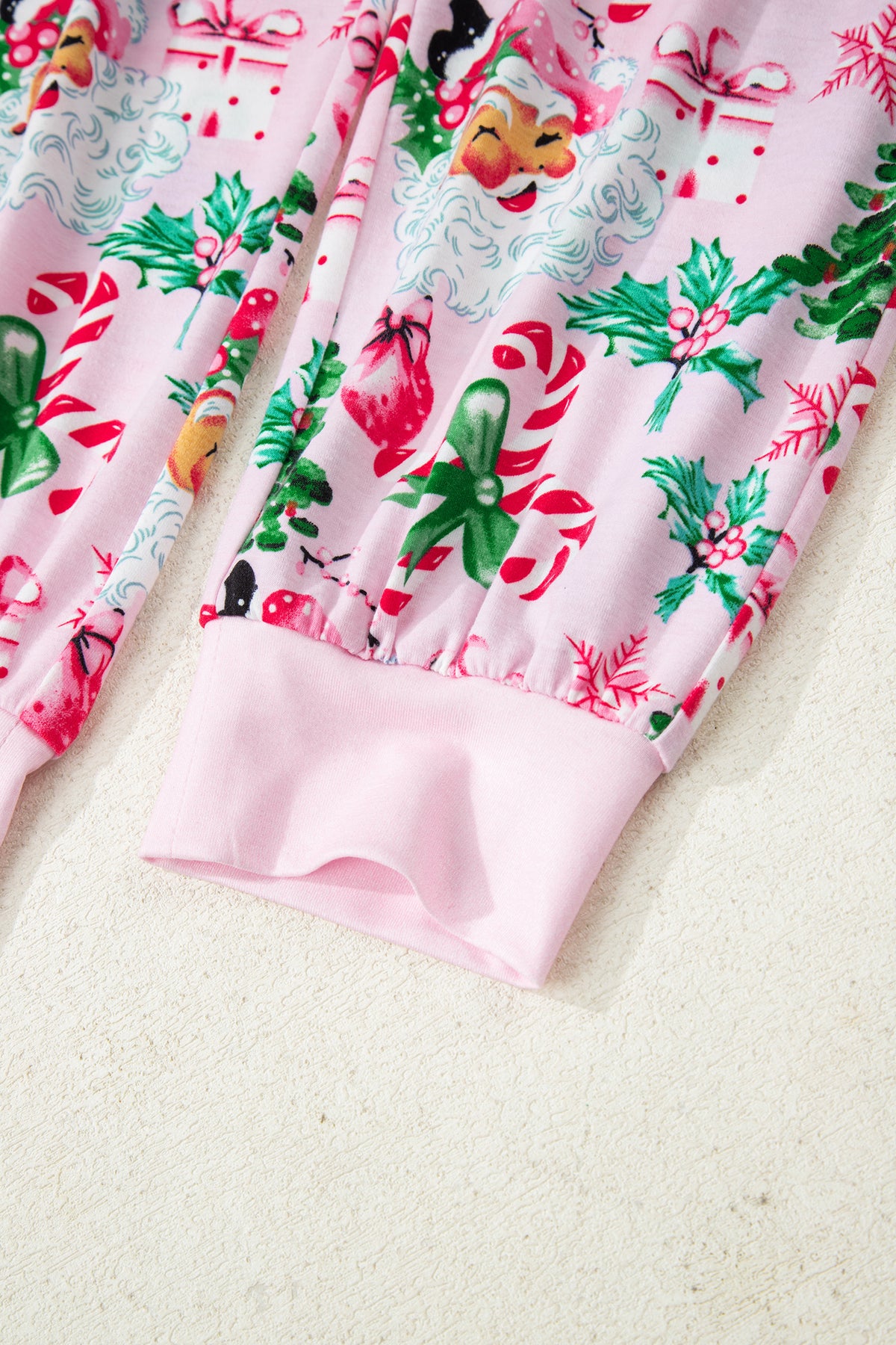 KaleaBoutique Comfortable Christmas Pattern Button V Neck Pullover Drawstring Pants 2pcs Lounge Set - KaleaBoutique.com