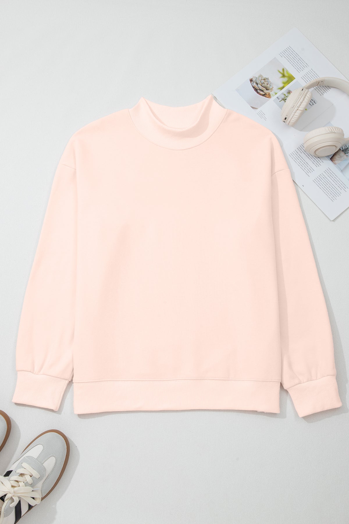 KaleaBoutique Comfortable Oversize Mock Neck Sweatshirt - KaleaBoutique.com