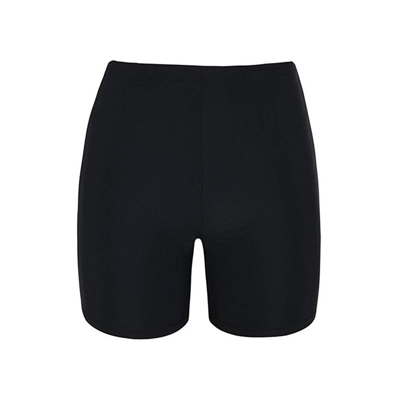 Women's Black High-Waist Longline Swim Shorts - KaleaBoutique.com