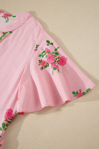KaleaBoutique Comfortable Notched Neck Flutter Short Sleeve Floral Print Maxi Dress - KaleaBoutique.com