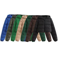 Women’s Short Hooded Loose-Fit Puffer Jacket - KaleaBoutique.com