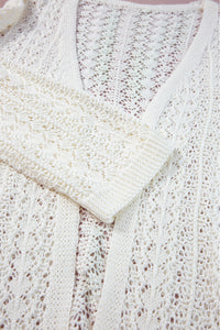 KaleaBoutique Stylish Hollow Out Knit Drop Shoulder Cardigan - KaleaBoutique.com