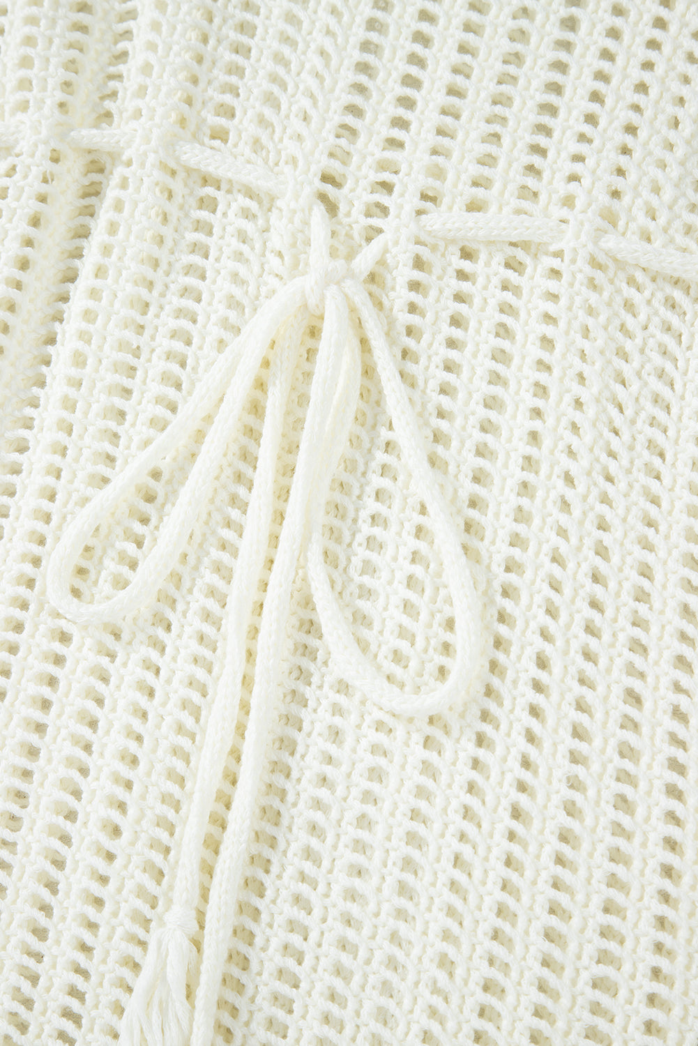 Crochet Fishnet Fringed Edge V Neck Beach Cover Up - KaleaBoutique.com