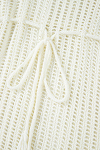 Crochet Fishnet Fringed Edge V Neck Beach Cover Up - KaleaBoutique.com