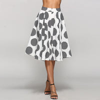 Women's Large Circle-Print Flared Midi Skirt - KaleaBoutique.com