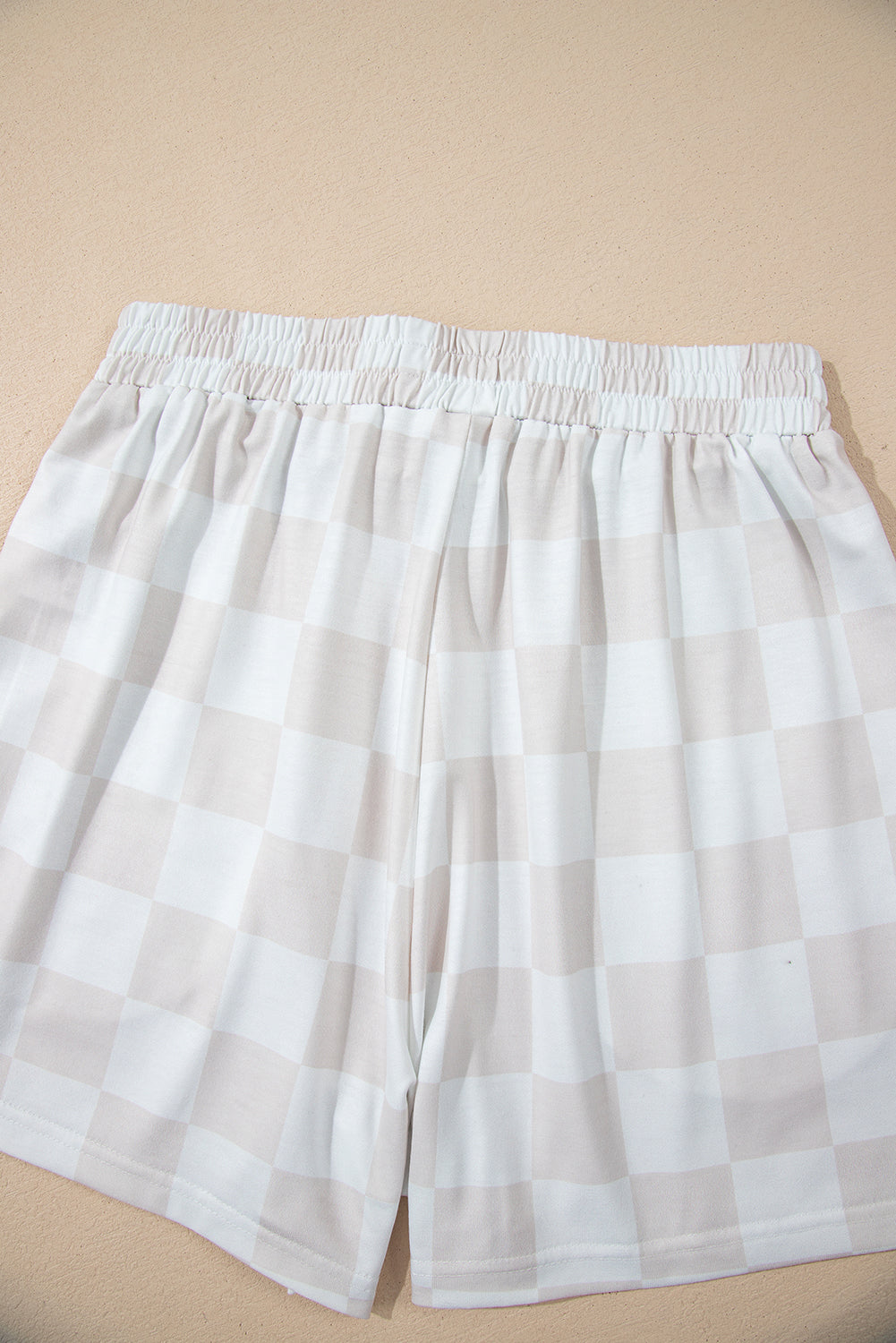 KaleaBoutique Stylish Checkered V Neck Tee Drawstring Shorts Lounge Set - KaleaBoutique.com