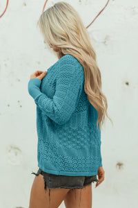 KaleaBoutique Stylish Mix Pattern Hollowed Knit Open Front Cardigan - KaleaBoutique.com