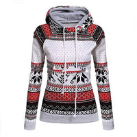Women's Christmas Reindeer-Print Pullover Hoodie - KaleaBoutique.com