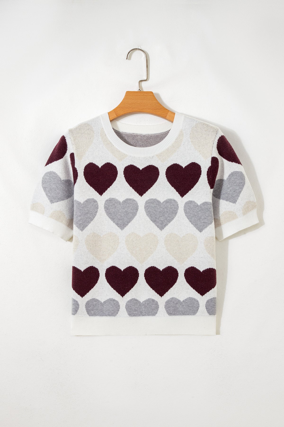 KaleaBoutique Comfortable Valentine Heart Short Sleeve Sweater - KaleaBoutique.com