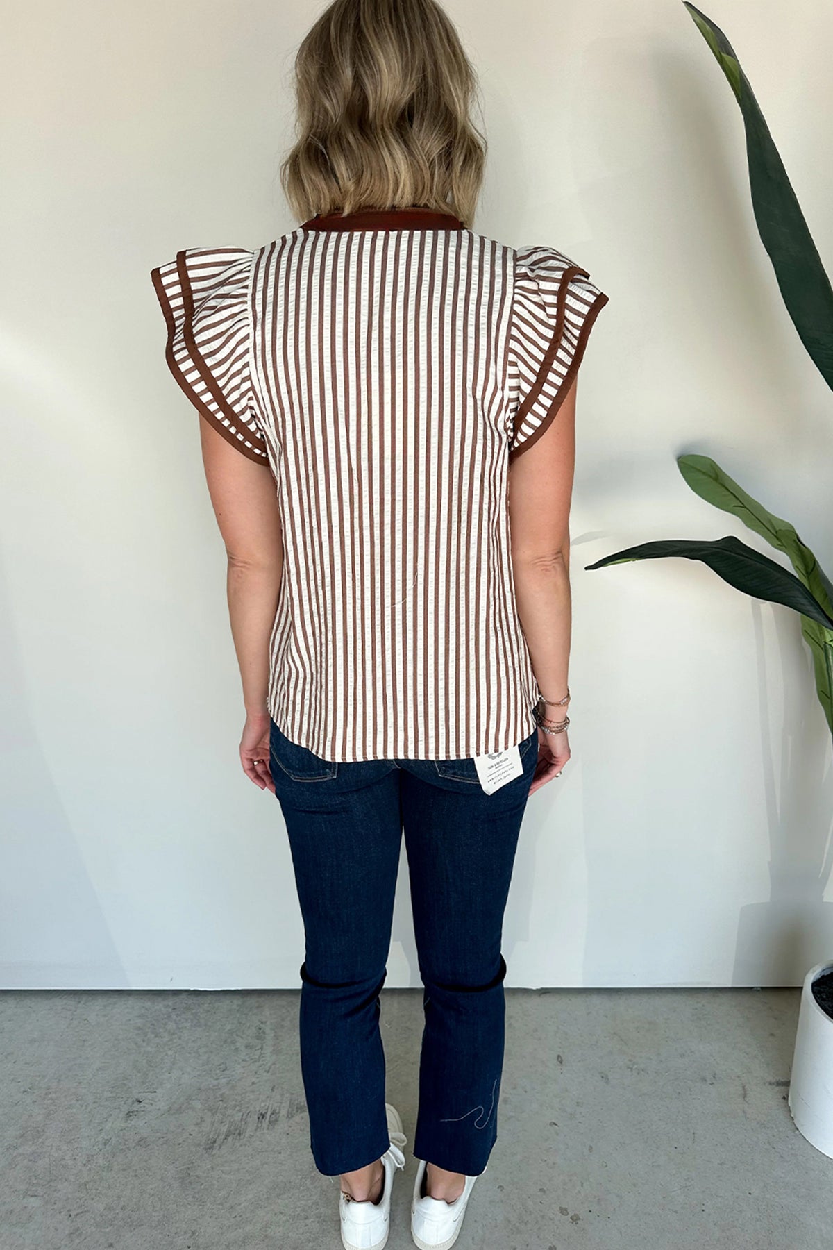 KaleaBoutique Stylish Double Ruffled Short Sleeve V Neck Blouse - KaleaBoutique.com