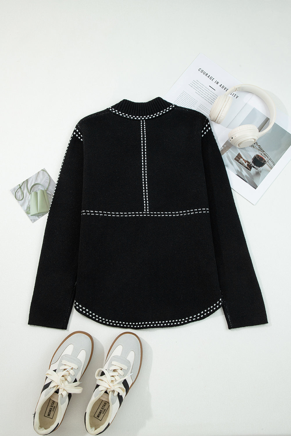 KaleaBoutique Stylish Contrast Trim Button up Sweater Cardigan - KaleaBoutique.com