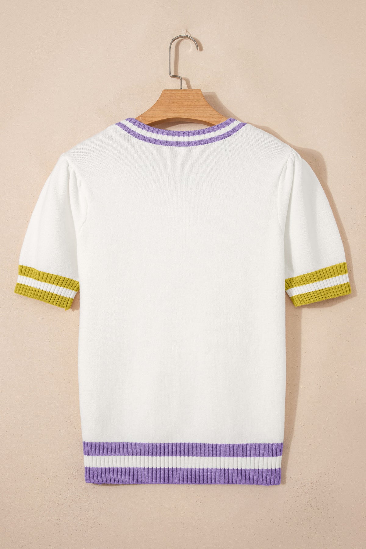 KaleaBoutique Comfortable Mardi Gras Tinsel Letter Graphic Short Sleeve Sweater - KaleaBoutique.com