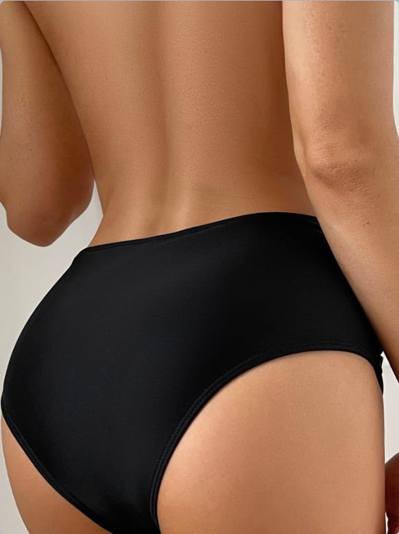 Women's High-Waist Ruched Crossover Swim Briefs - KaleaBoutique.com