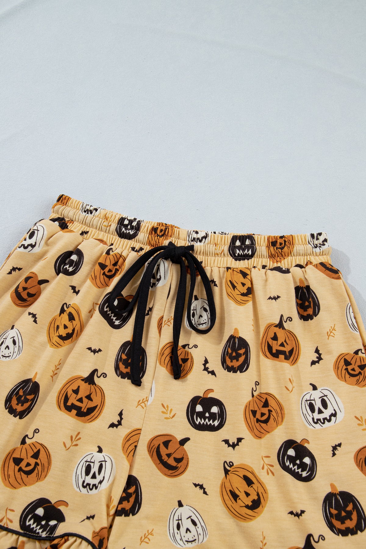 KaleaBoutique Stylish Long Sleeve Ruffle Pumpkin Face Print Two Piece Lounge Set - KaleaBoutique.com